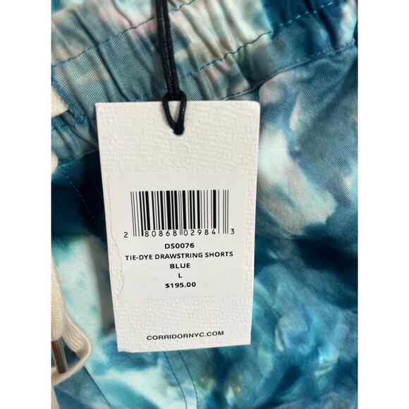 Corridor Swim Trunks Men L Blue Tie Dye‎ Elastic Waist Mesh Lined Shorts - Picture 4 of 8